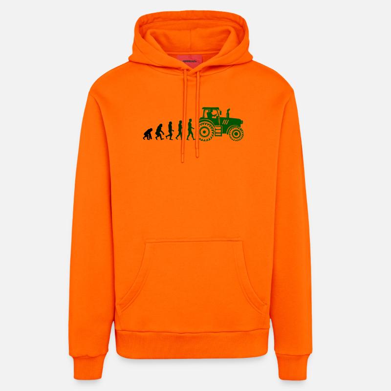 Véhicule utilitaire Farmer Evolution Véhicule Tracteur - Sweat à capuche bio décontracté fabriqué en UE - SUNSET ORANGE