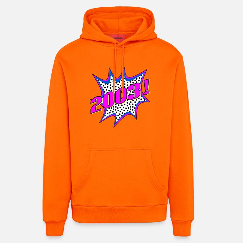 LETTRAGE EN 2003 - Sweat à capuche bio décontracté fabriqué en UE - SUNSET ORANGE