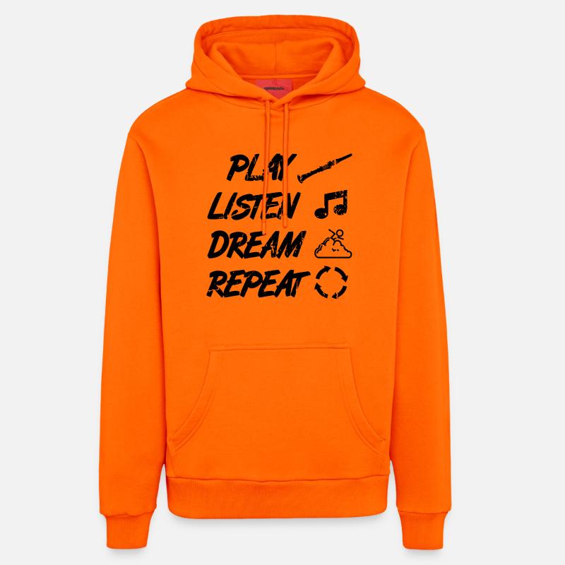 Technique de jeu de la clarinette - Sweat à capuche bio décontracté fabriqué en UE - SUNSET ORANGE