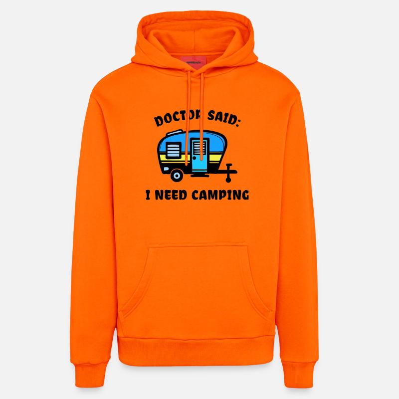 Camper Camping Wohnmobil Statement Wanderer - Organic Relaxed Hoodie Made in EU - SUNSET ORANGE