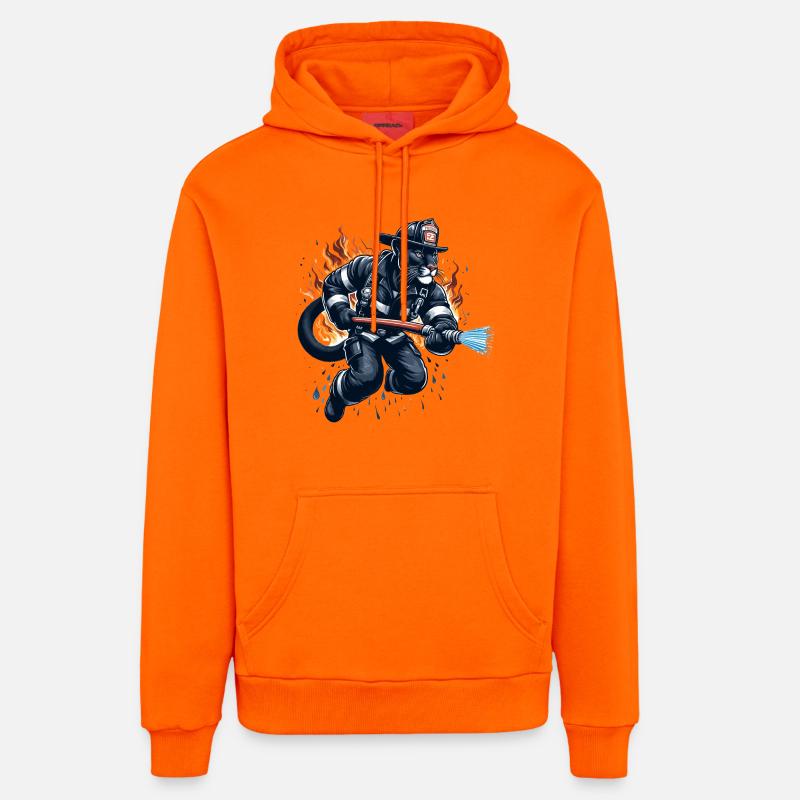 Pompier panthère Jaguar cadeau - Sweat à capuche bio décontracté fabriqué en UE - SUNSET ORANGE