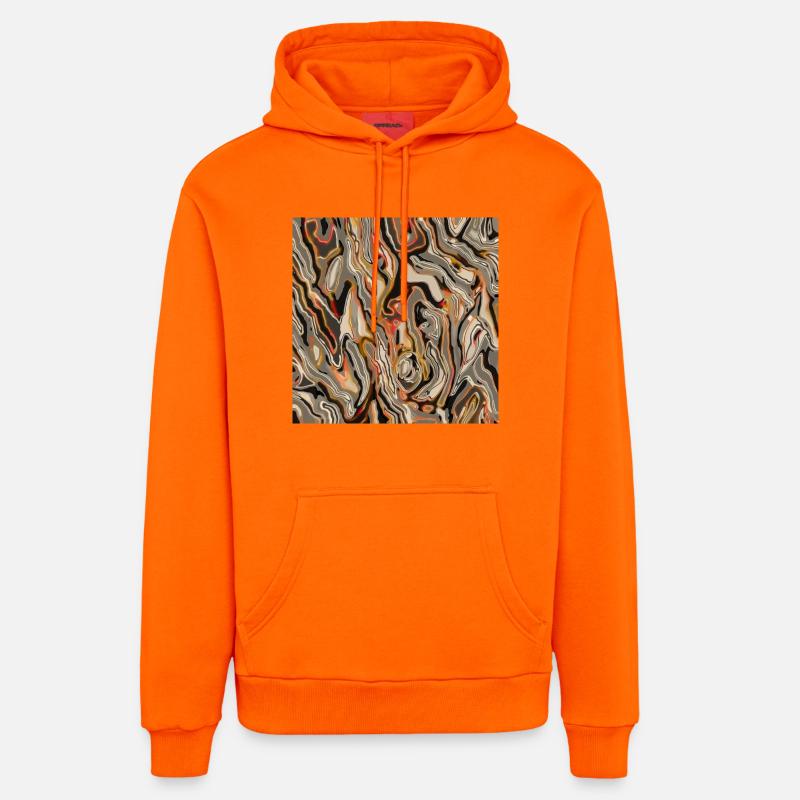 Semblable au bois - Sweat à capuche bio décontracté fabriqué en UE - SUNSET ORANGE