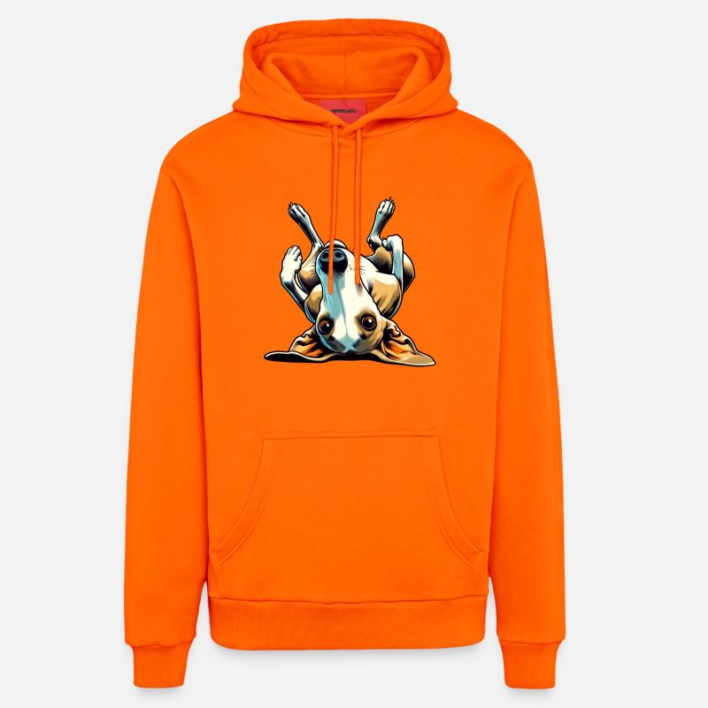 Lévrier à l’envers - Sweat à capuche bio décontracté fabriqué en UE - SUNSET ORANGE