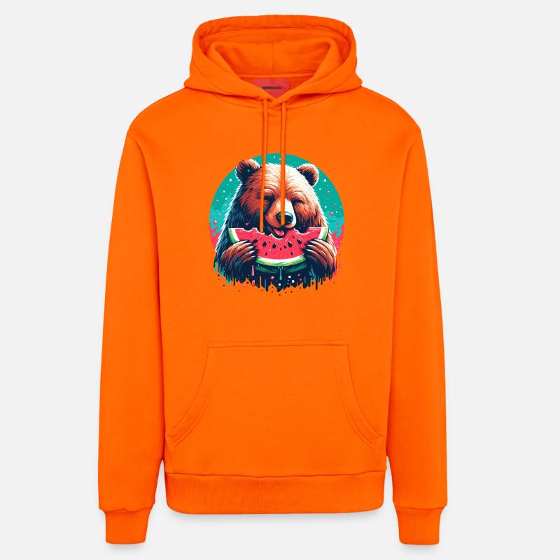 Pastèque ours cadeau délicieux - Sweat à capuche bio décontracté fabriqué en UE - SUNSET ORANGE