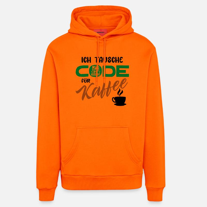 Programmer Software Developer Code - Organic Relaxed Hoodie Made in EU - SUNSET ORANGE