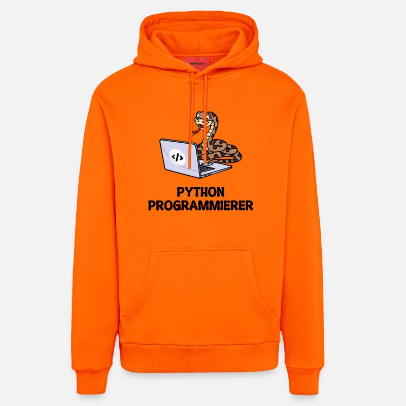 Programmierer Computer Code Developer Statement - Organic Relaxed Hoodie Made in EU - SUNSET ORANGE