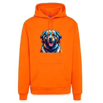 Polnische Schäferhundrasse Karikatur Kawaii - Organic Relaxed Hoodie Made in EU - SUNSET ORANGE - Vorne