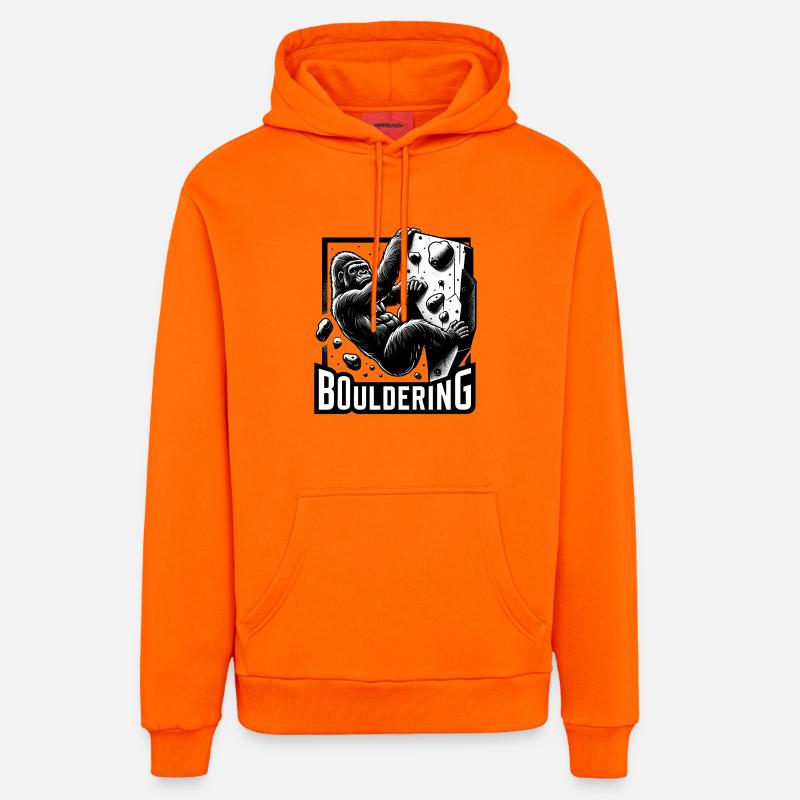 Bouldering Gorilla Silverback Cadeau - Sweat à capuche bio décontracté fabriqué en UE - SUNSET ORANGE