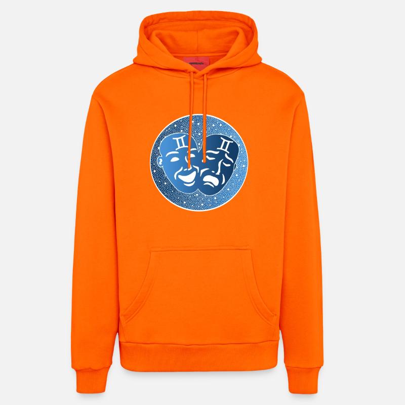 Signe astrologique des gémeaux - Sweat à capuche bio décontracté fabriqué en UE - SUNSET ORANGE