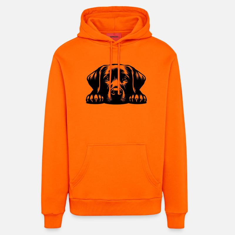 Labrador Kopf mit Pfoten - Organic Relaxed Hoodie Made in EU - SUNSET ORANGE
