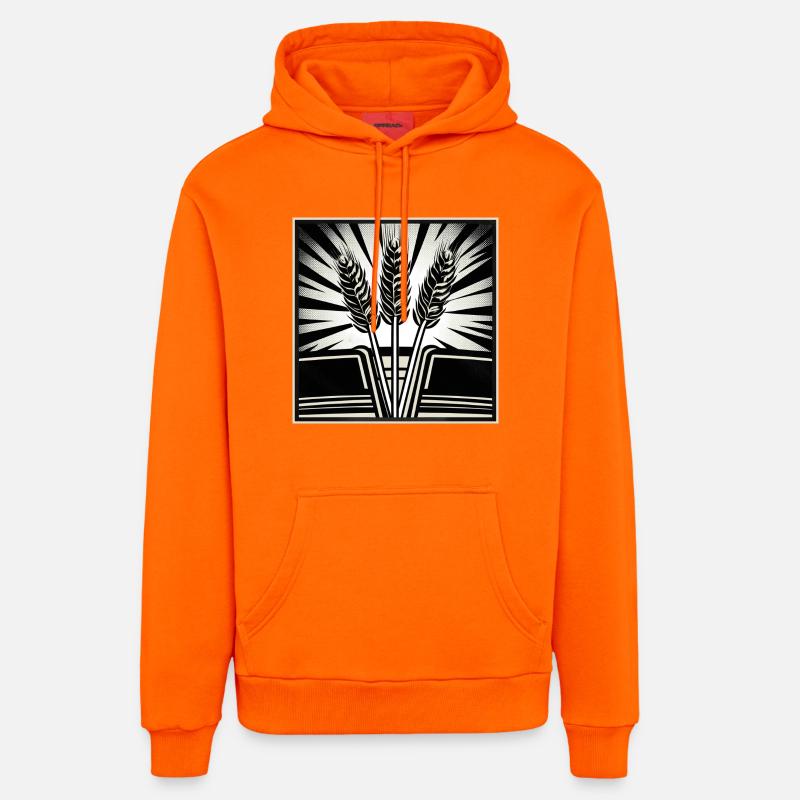 3 épis de blé - Sweat à capuche bio décontracté fabriqué en UE - SUNSET ORANGE