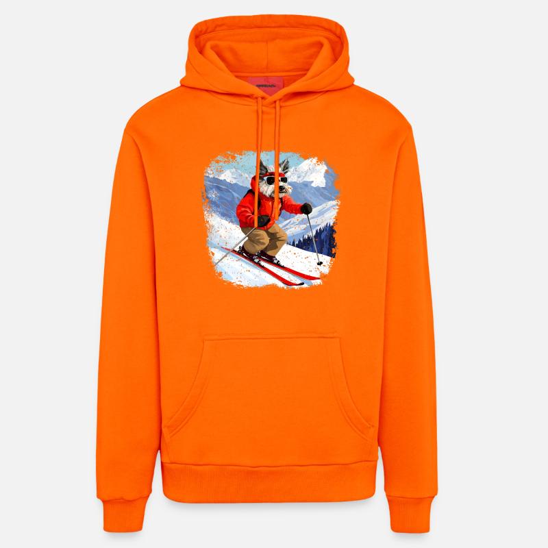 Chien de ski - Sweat à capuche bio décontracté fabriqué en UE - SUNSET ORANGE