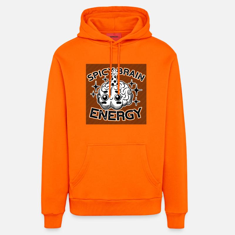 Spicy Brain Energy – mignon et chaotique ! - Sweat à capuche bio décontracté fabriqué en UE - SUNSET ORANGE