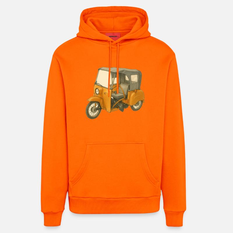 Krause Duo en bande dessinée - Sweat à capuche bio décontracté fabriqué en UE - SUNSET ORANGE