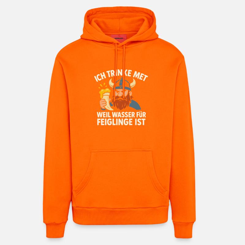 Je bois de l’hydromel - Sweat à capuche bio décontracté fabriqué en UE - SUNSET ORANGE