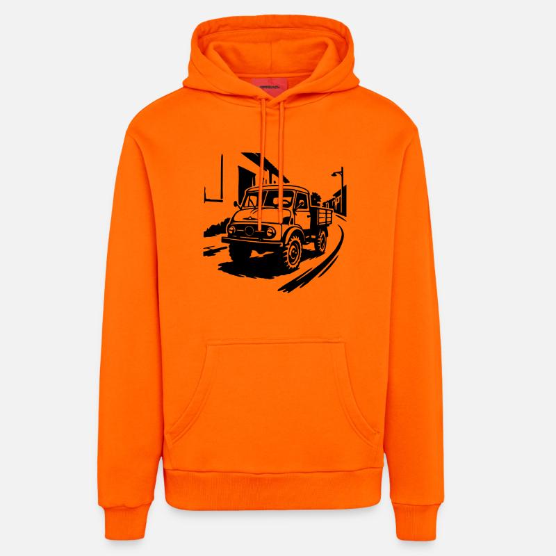 Polyvalent à l’ancienne - Sweat à capuche bio décontracté fabriqué en UE - SUNSET ORANGE