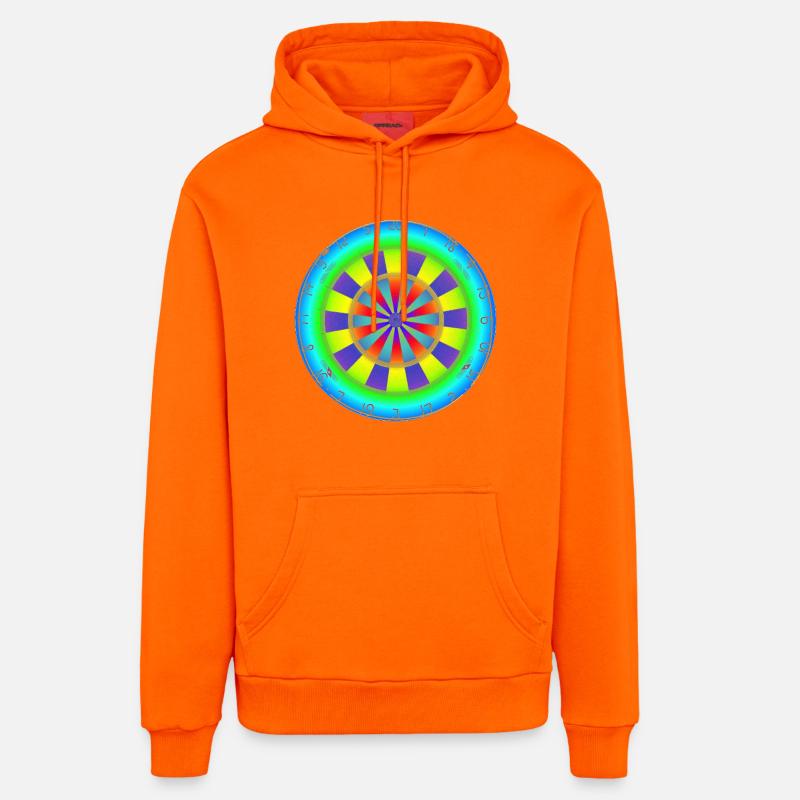 Jeu de fléchettes Arc-en-ciel - Sweat à capuche bio décontracté fabriqué en UE - SUNSET ORANGE