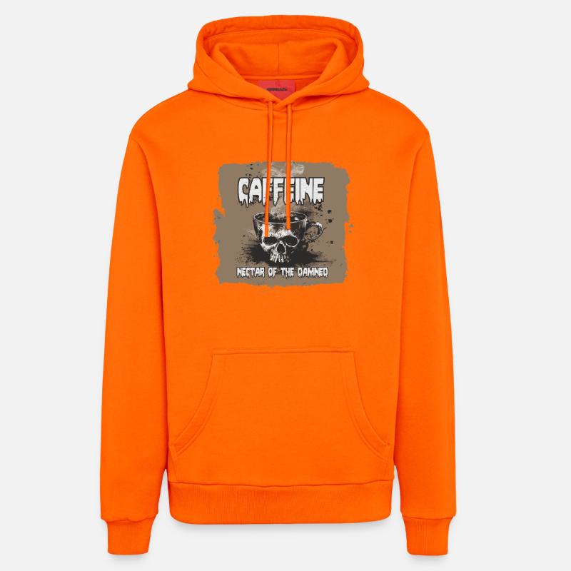 Le café, nectar des damnés - Sweat à capuche bio décontracté fabriqué en UE - SUNSET ORANGE