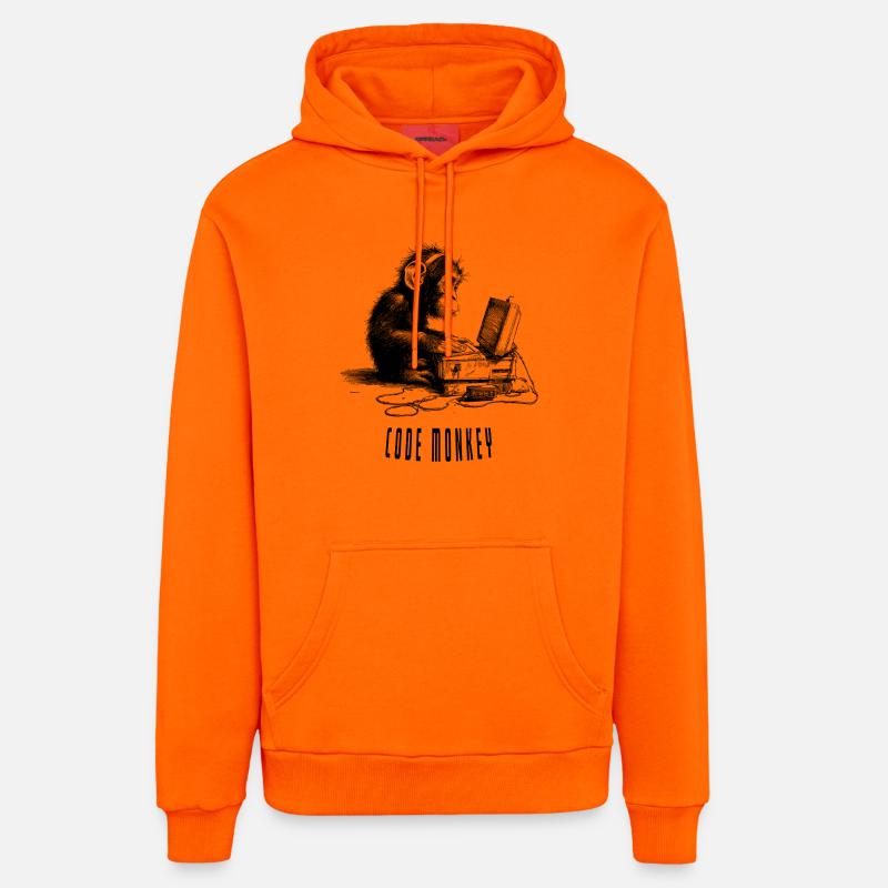Code Monkay - Sweat à capuche bio décontracté fabriqué en UE - SUNSET ORANGE