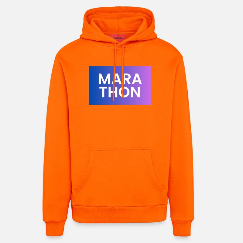 Conception de chemise dégradée Marathon - Sweat à capuche bio décontracté fabriqué en UE - SUNSET ORANGE
