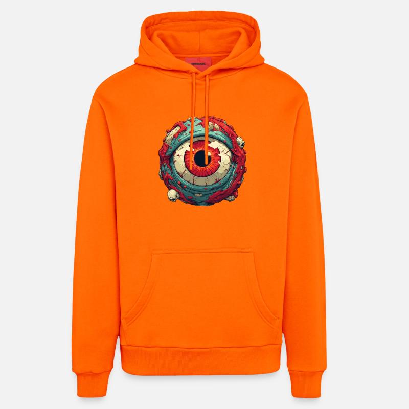 Orbe d’œil cramoisi avec crânes - Sweat à capuche bio décontracté fabriqué en UE - SUNSET ORANGE