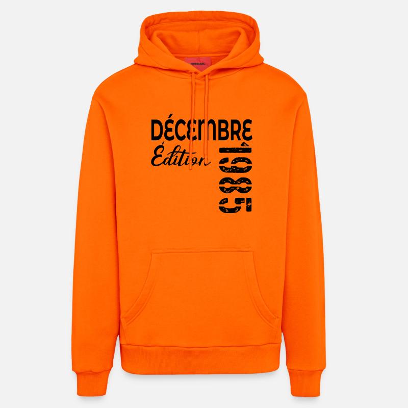 ANNIVERSAIRE ÉDITION DÉCEMBRE 1985 - Sweat à capuche bio décontracté fabriqué en UE - SUNSET ORANGE