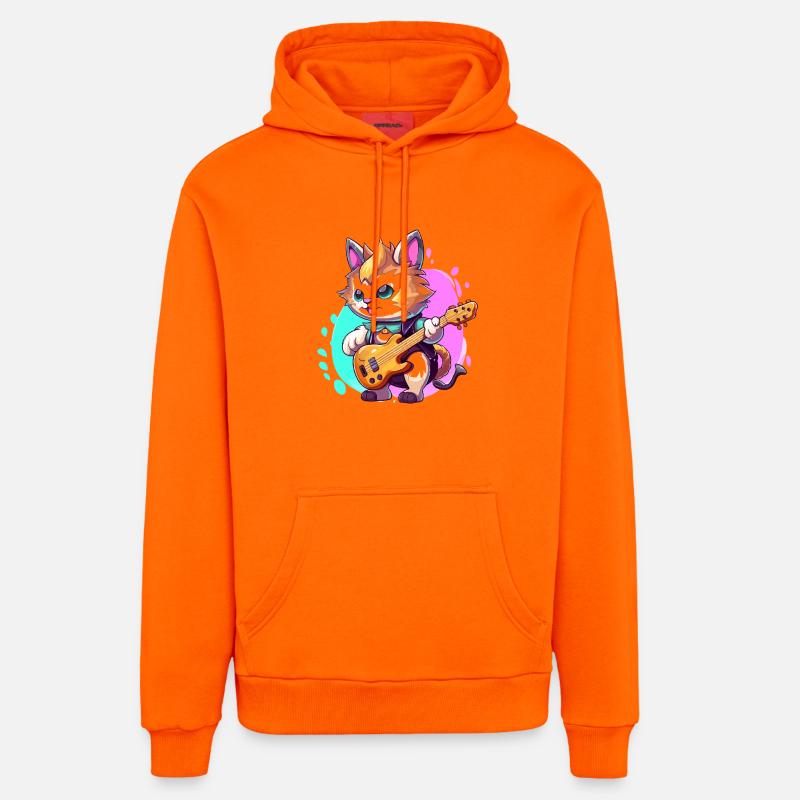 Patchwork donkey in doodle style - Organic Relaxed Hoodie Made in EU - SUNSET ORANGE
