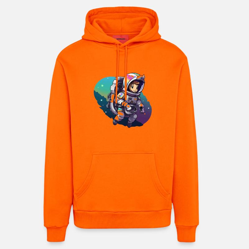 Astronaute d’aventure spatiale - Sweat à capuche bio décontracté fabriqué en UE - SUNSET ORANGE