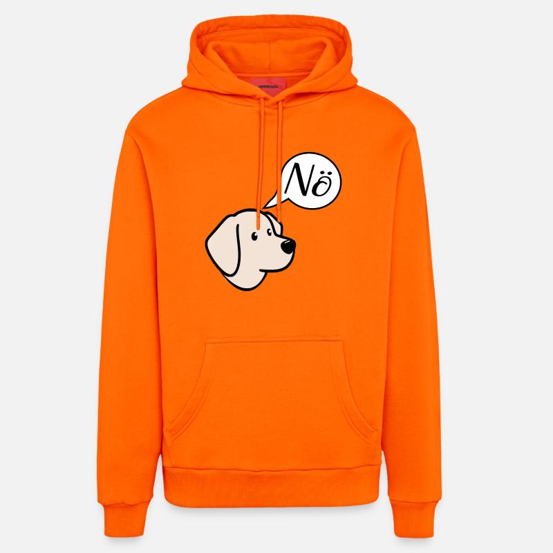 Pas de chiens - Sweat à capuche bio décontracté fabriqué en UE - SUNSET ORANGE
