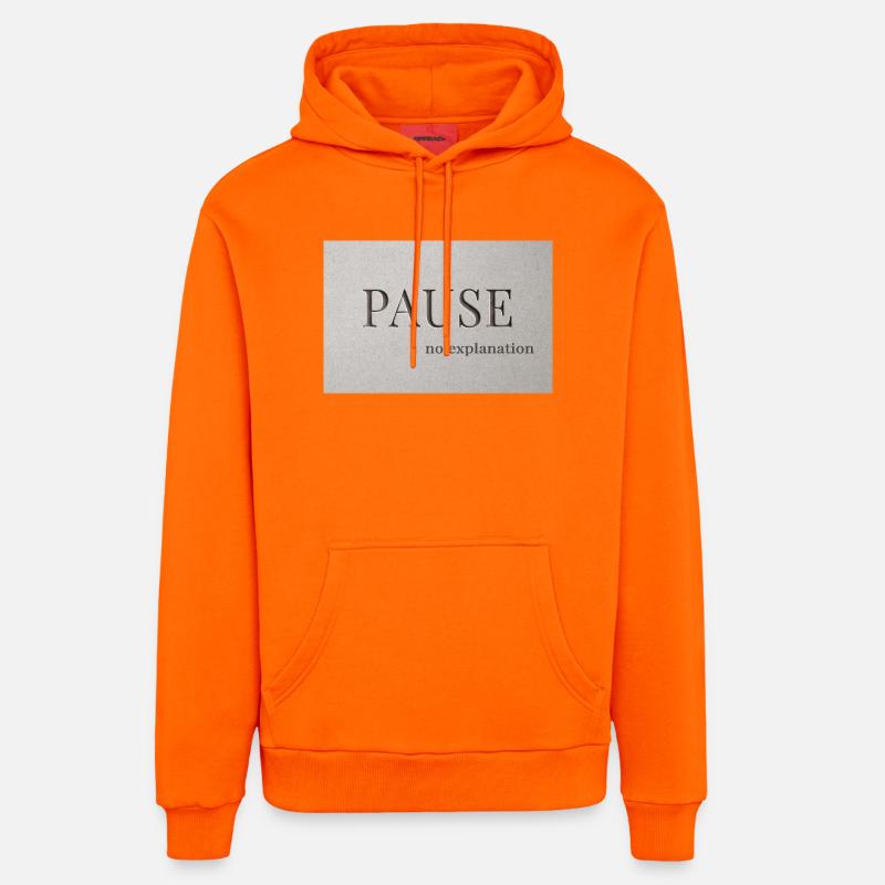 PAUSE – pas d’explication - Sweat à capuche bio décontracté fabriqué en UE - SUNSET ORANGE