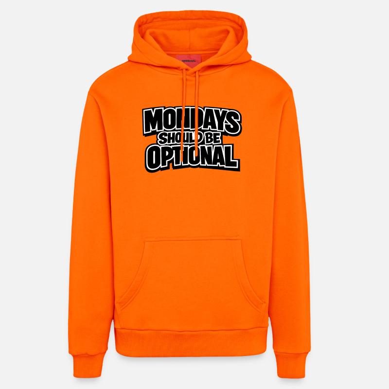 Les lundis devraient être optionnels - Sweat à capuche bio décontracté fabriqué en UE - SUNSET ORANGE