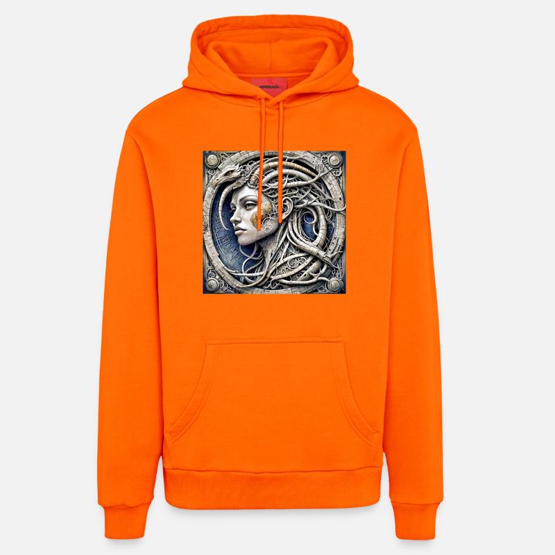 Ppatch 02 - Sweat à capuche bio décontracté fabriqué en UE - SUNSET ORANGE