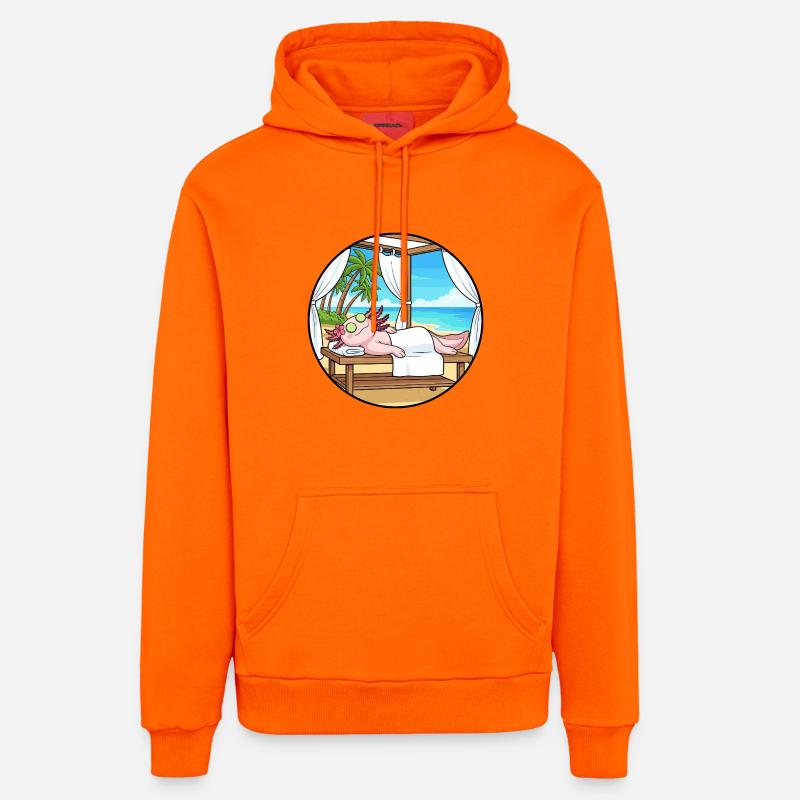 Spa plage Poisson Axolotl Art relaxant - Sweat à capuche bio décontracté fabriqué en UE - SUNSET ORANGE