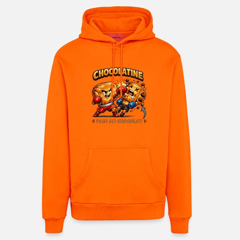 Chocolatine boxe - Sweat à capuche bio décontracté fabriqué en UE - SUNSET ORANGE