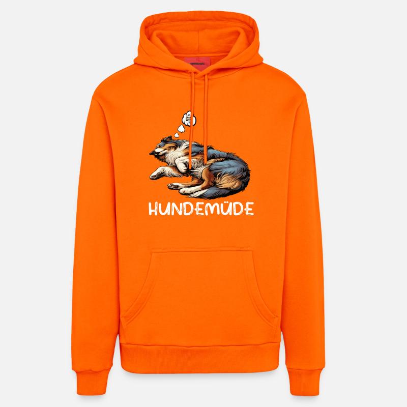 Hundemüde Australian Shepherd Aussie Aussiehalter - Organic Relaxed Hoodie Made in EU - SUNSET ORANGE