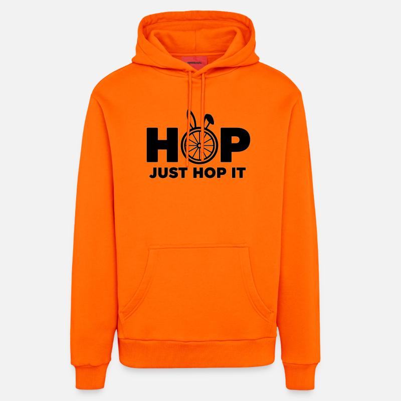 Saute Juste, Bicycle Bunny - Sweat à capuche bio décontracté fabriqué en UE - SUNSET ORANGE