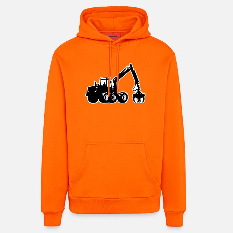 Silhouette de moissonneuse - Sweat à capuche bio décontracté fabriqué en UE - SUNSET ORANGE