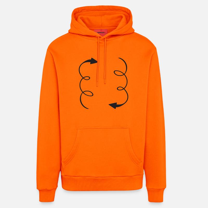Flèches de circulation - Sweat à capuche bio décontracté fabriqué en UE - SUNSET ORANGE