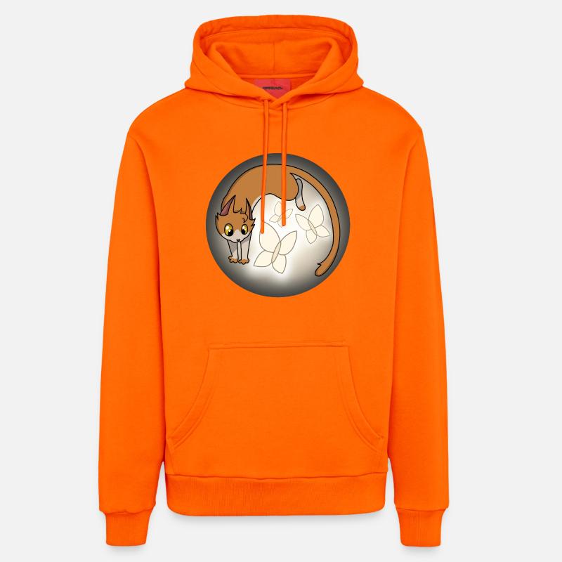 Moustaches de lumière - Sweat à capuche bio décontracté fabriqué en UE - SUNSET ORANGE