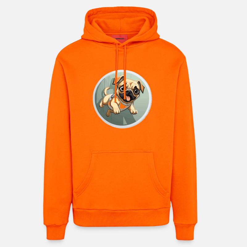 Sprinteur de carlin qui couine - Sweat à capuche bio décontracté fabriqué en UE - SUNSET ORANGE