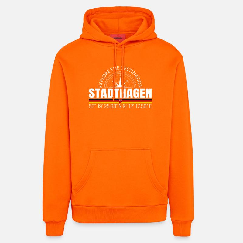 Stadthagen - Sweat à capuche bio décontracté fabriqué en UE - SUNSET ORANGE