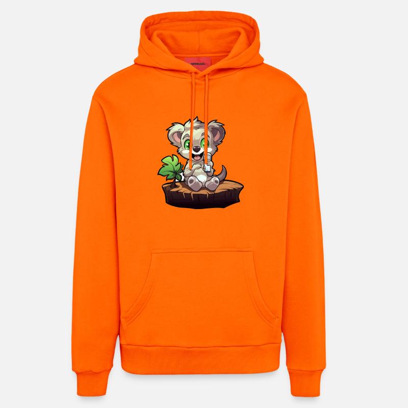Petit koala sur la souche - Sweat à capuche bio décontracté fabriqué en UE - SUNSET ORANGE