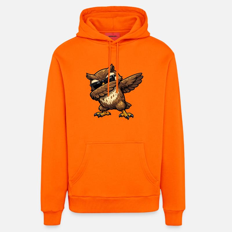 Chouette à l’eau - Sweat à capuche bio décontracté fabriqué en UE - SUNSET ORANGE