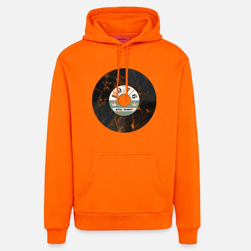 Millésime 1976 - Sweat à capuche bio décontracté fabriqué en UE - SUNSET ORANGE