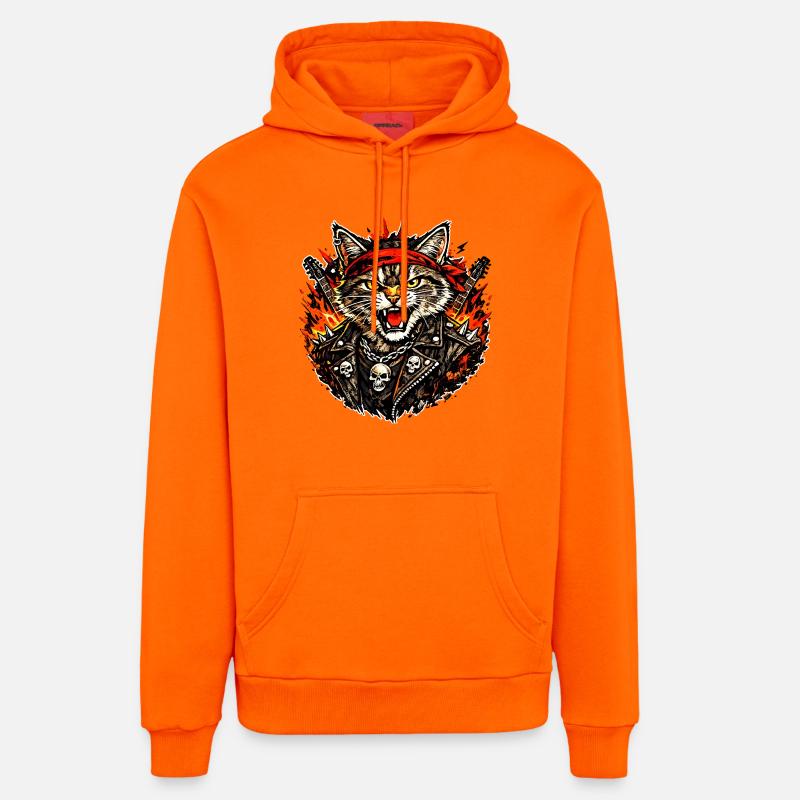 Chat à bascule - Sweat à capuche bio décontracté fabriqué en UE - SUNSET ORANGE