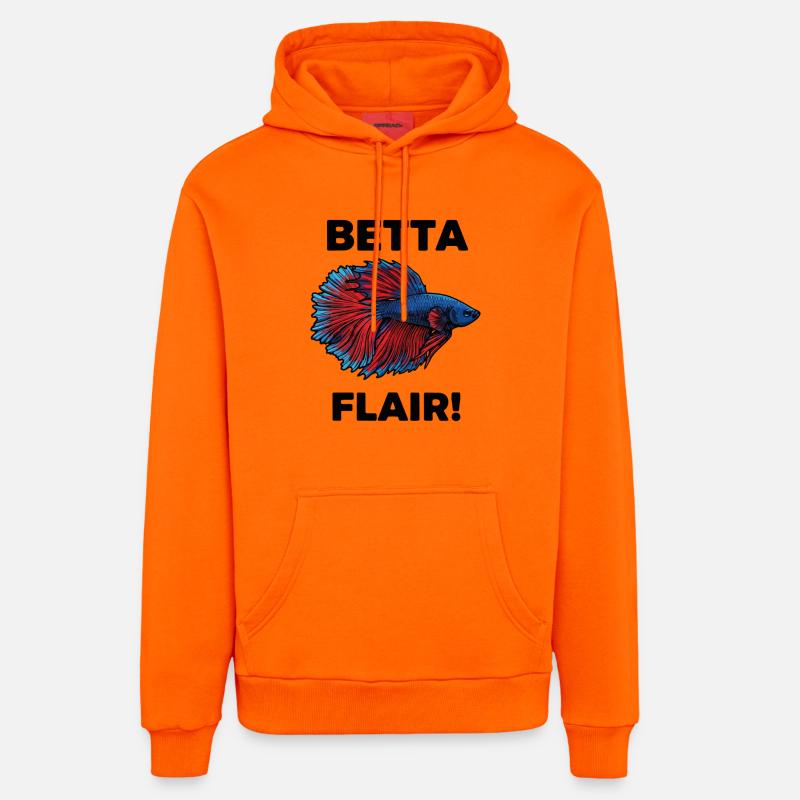 Poisson Combattant Betta Flair Aquarium - Sweat à capuche bio décontracté fabriqué en UE - SUNSET ORANGE