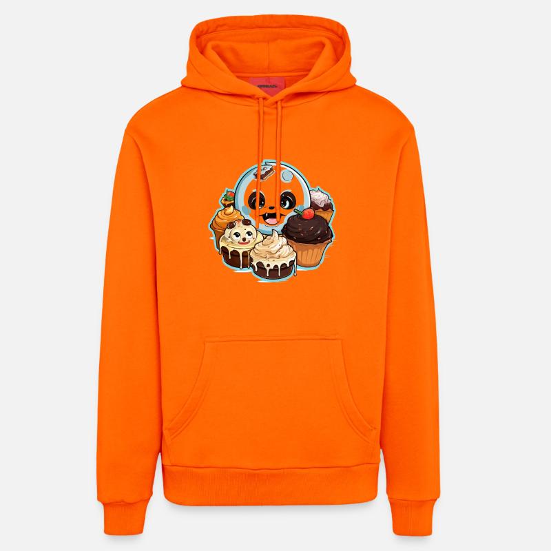 Cupcake Panda Kawaii - Sweat à capuche bio décontracté fabriqué en UE - SUNSET ORANGE