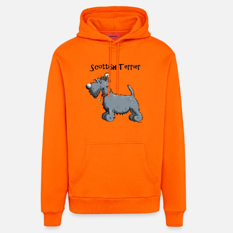 Mignon Scottish Terrier - Sweat à capuche bio décontracté fabriqué en UE - SUNSET ORANGE