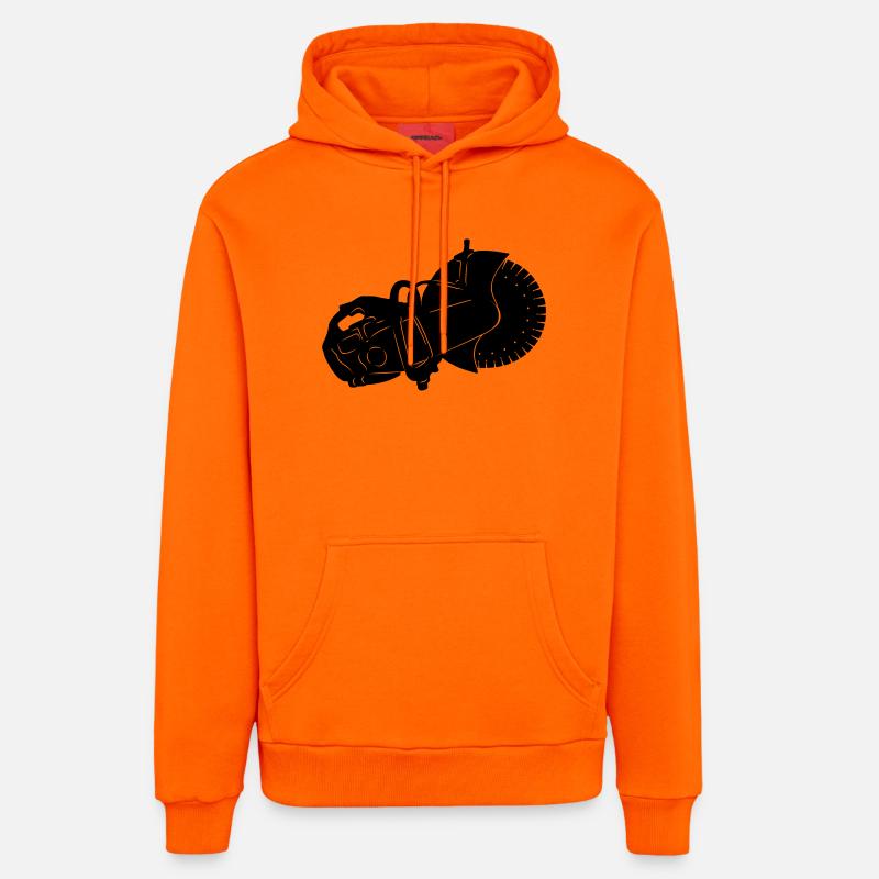 machine à scier la pierre - Sweat à capuche bio décontracté fabriqué en UE - SUNSET ORANGE
