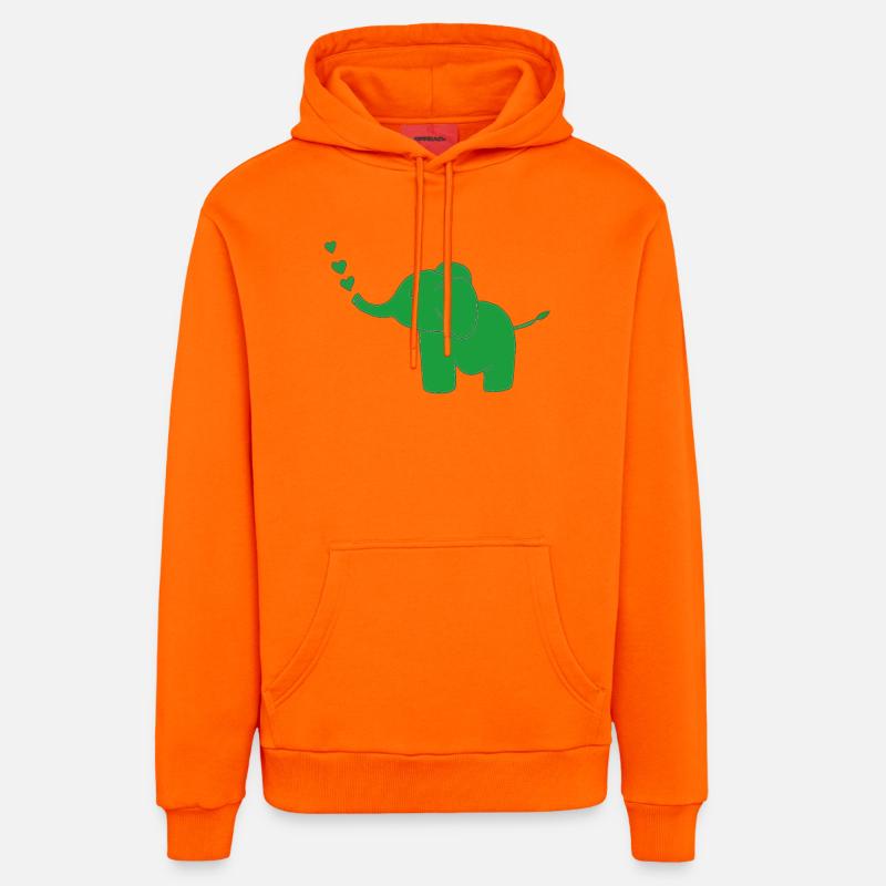 Vert éléphant - Sweat à capuche bio décontracté fabriqué en UE - SUNSET ORANGE